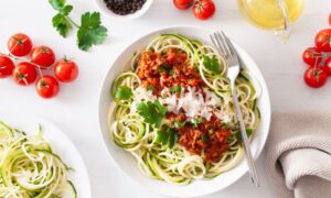 Zucchini Noodles With Tomato Sauce